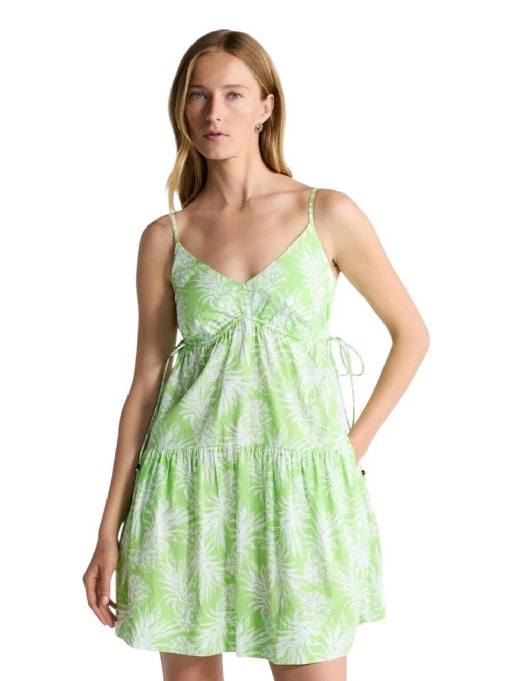 💚FREE ASSEMBLY WOMEN'S TIERED SLEEVELESS  COTTON MINI DRESS